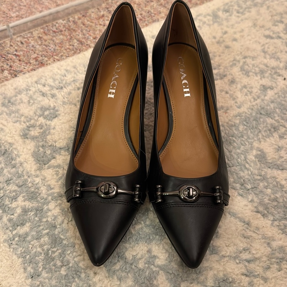 EUC! Coach black kitten heels. Size 8.